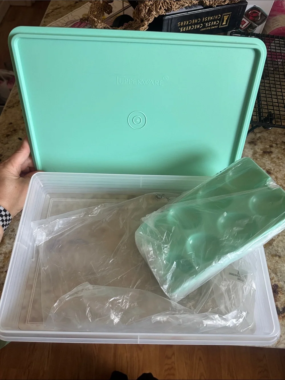 Tupperware Aqua Storage Set w egg inserts
